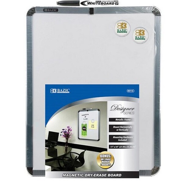 Bazic Products Bazic BAZIC 11-inch X 14-inch Magnetic Dry Erase Board w/ Marker & 2 Magnets, 12PK 6012 - main